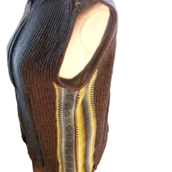 Vintage Zip Front Sleeveless Sweater/Vest with Pattern Details Size Small - Picture 3 of 9